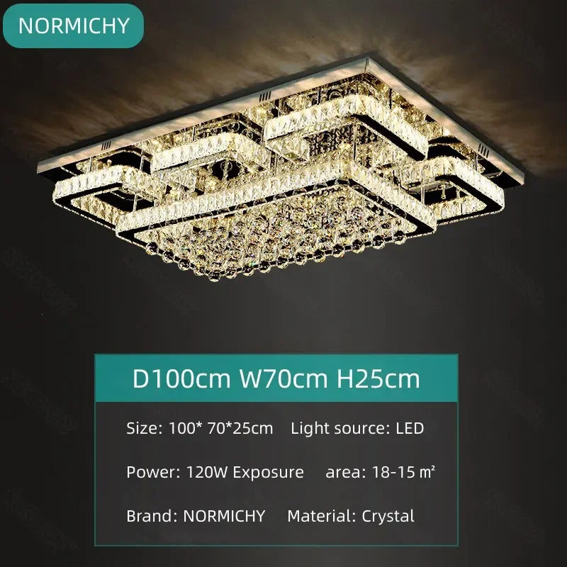 Modern K9 Crystal Flush Mount LED Chandelier
