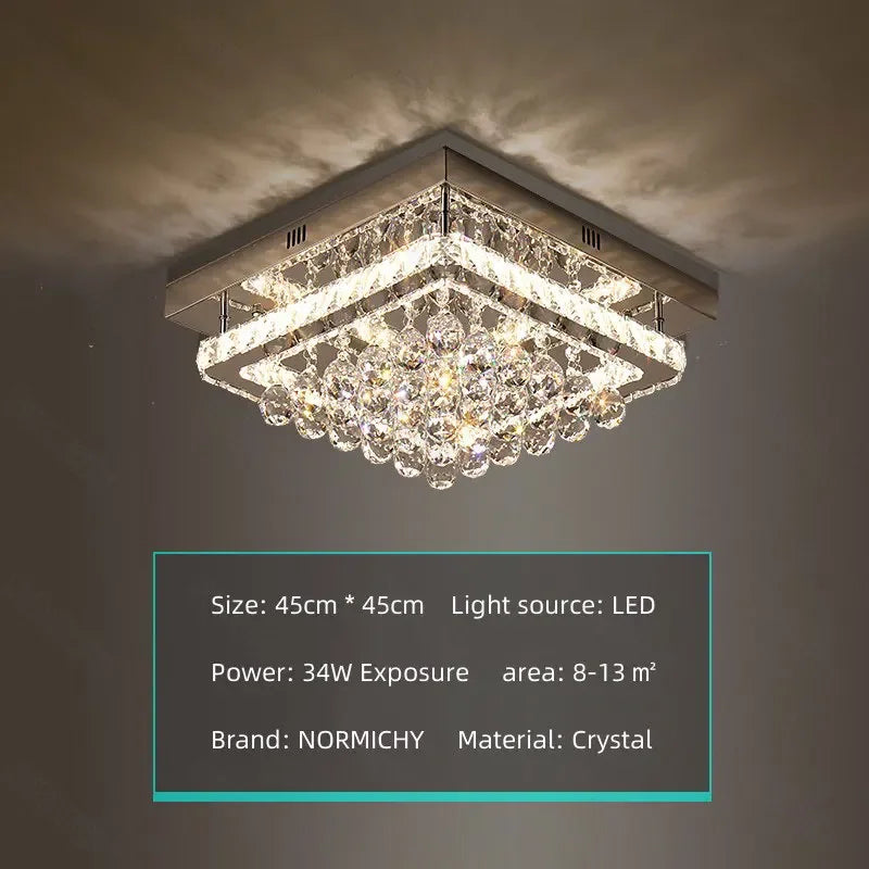 Modern K9 Crystal Flush Mount LED Chandelier