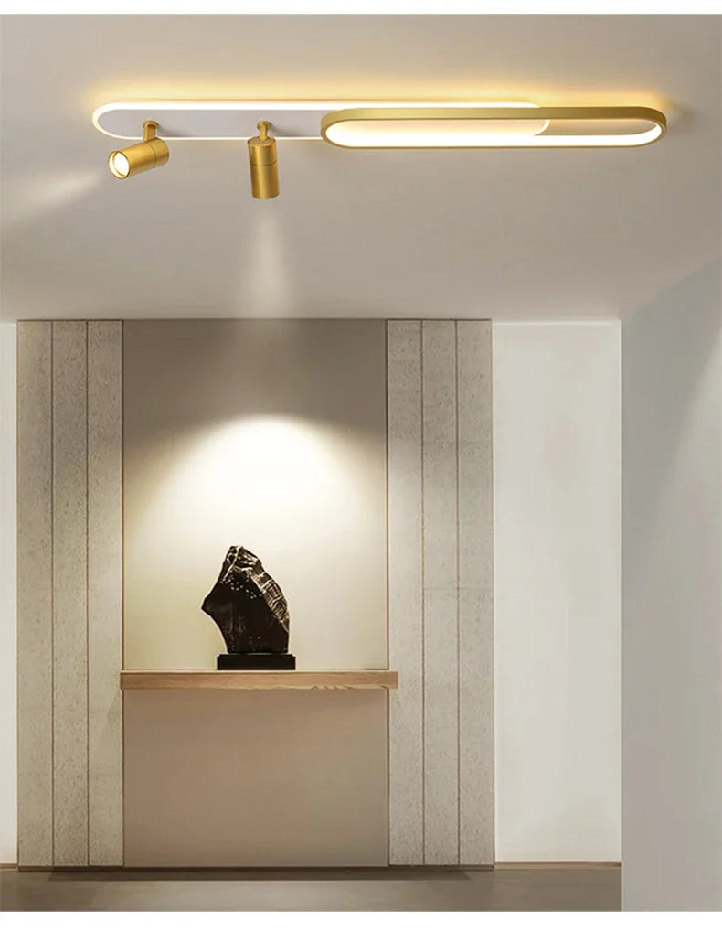 Minimalist LED Track Ceiling Light with Spotlights