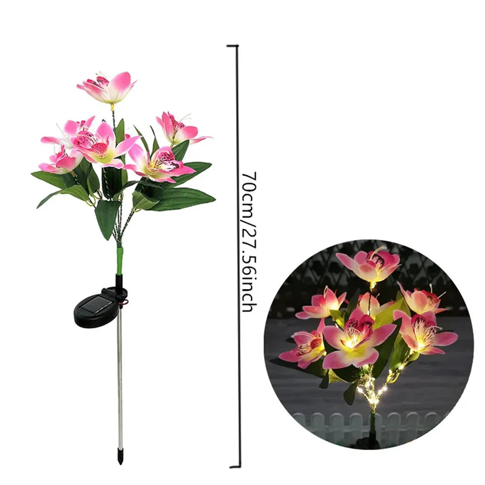 Solar LED Orchid Flower Garden Lights