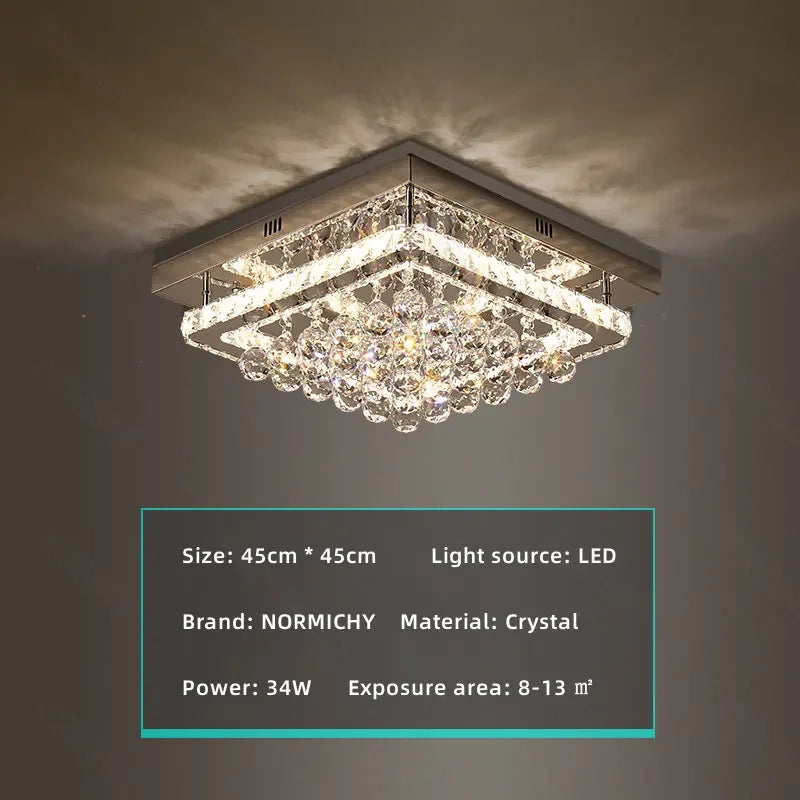 Modern K9 Crystal Flush Mount LED Chandelier