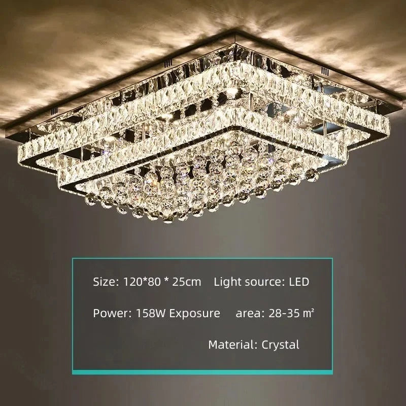 Modern K9 Crystal Flush Mount LED Chandelier