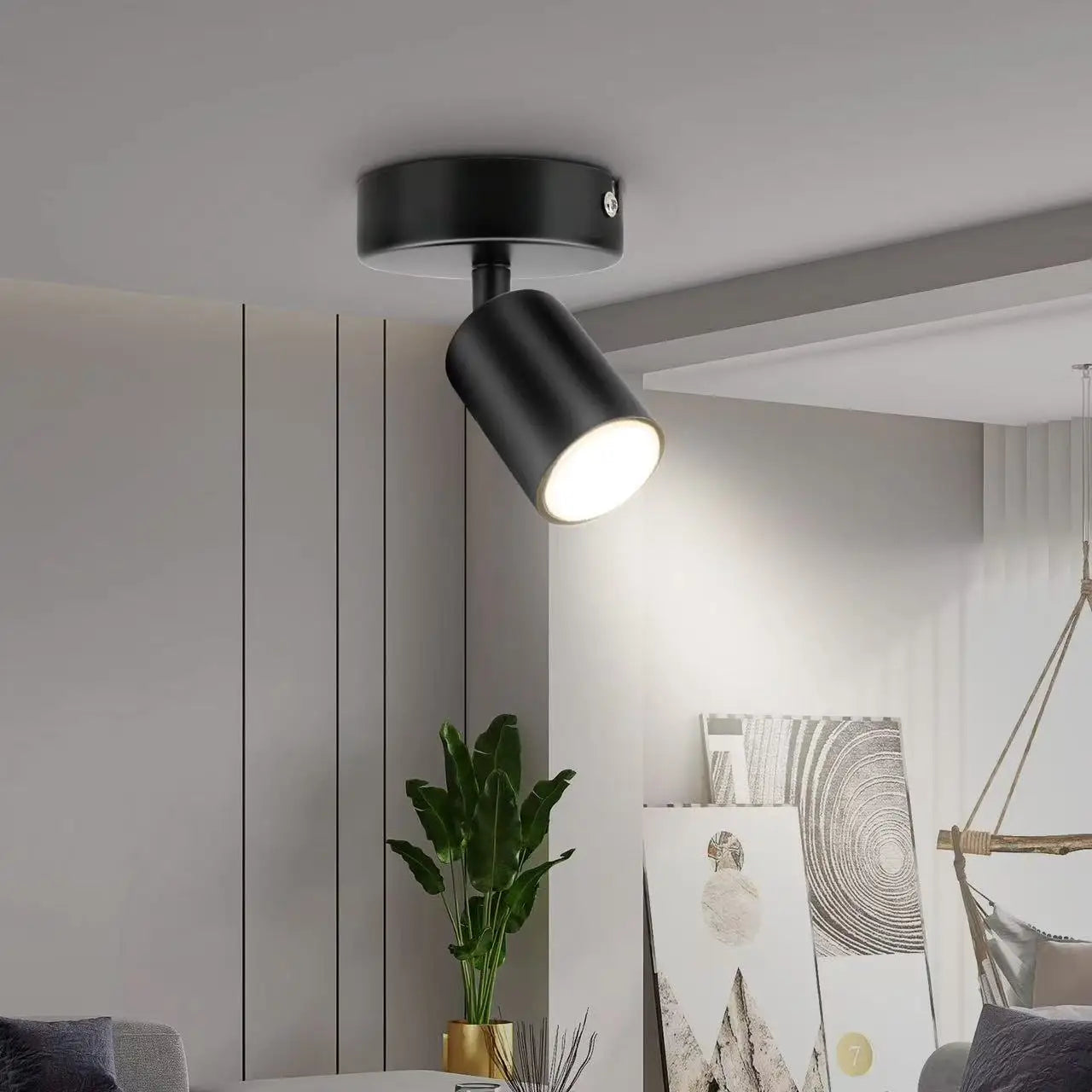 Modern GU10 LED Ceiling Light – Black