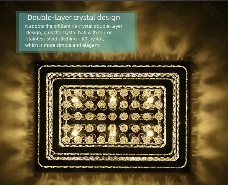 Modern K9 Crystal Flush Mount LED Chandelier