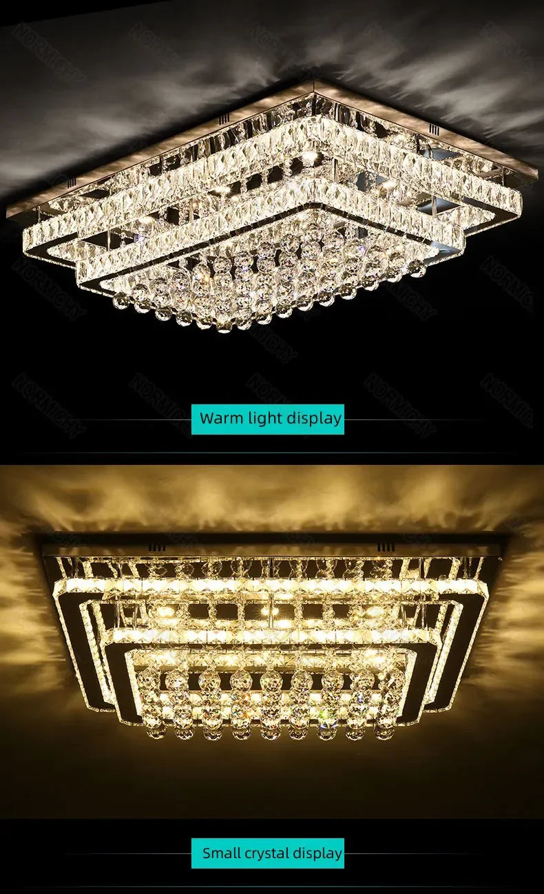 Modern K9 Crystal Flush Mount LED Chandelier